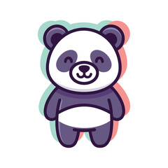 Obraz premium Adorable Cartoon Panda Illustration