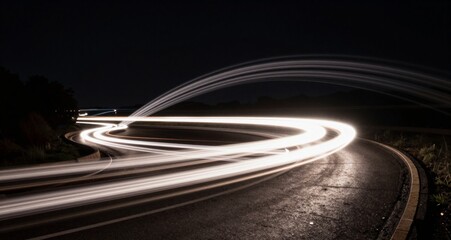 Abstract Digital Data Flow Stream With Light Trails