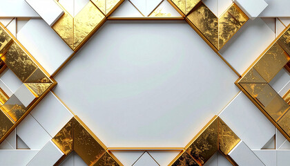 White and gold geometric frame design