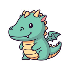 Obraz premium Adorable Cartoon Dragon Illustration