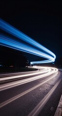 Abstract Digital Data Flow Stream With Light Trails