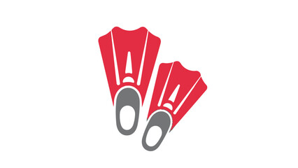 Red swimming flippers on for diving or snorkeling activities © MSF