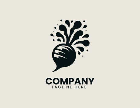 beetroot juice black vector logo illustration