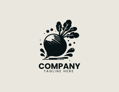 beetroot juice black vector logo illustration