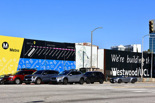 Los Angeles, California &ndash; November 23, 2025: Westwood/UCLA Metro D Line Station under construction