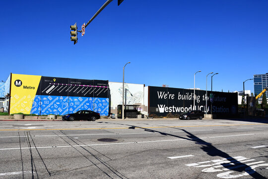 Los Angeles, California &ndash; November 23, 2025: Westwood/UCLA Metro D Line Station under construction