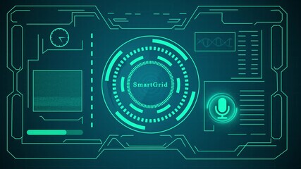 Futuristic HUD interface displaying artificial project sample data DNA analysis and communication icons aesthetic. - Powered by Adobe