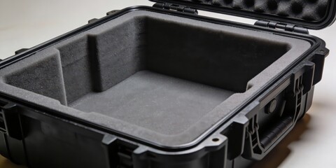 Durable black protective case with foam interior for safe storage