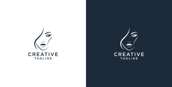 beauty hair logo premium vector 