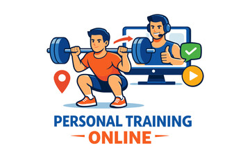 Male teen engaging in online personal training session with virtual coach