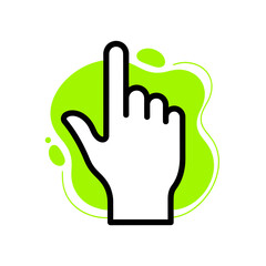 Obraz premium White Hand Icon with Index Finger Extended.