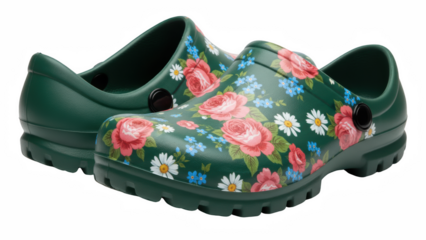 Floral Garden Clogs Comfortable Outdoor Slip On Shoes
