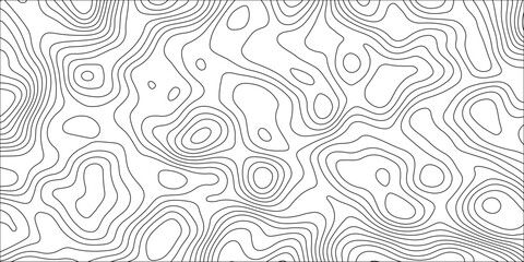 Abstract white contour wave lines topographic background, lines map seamless pattern, modern wallpaper texture and realistic design used for banner and posters, mountain relief geographic pattern. © JANNATULFERDOUS