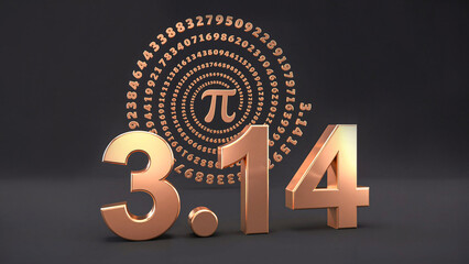 3.14 Pi symbol with numerical sequence in modern design  