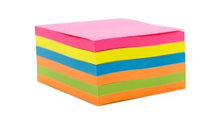 Collection of colorful sticky notes arranged in three rows, isolated on white or transparent background, ideal for office, organization, planning, and creative workspace visuals. PNG format.