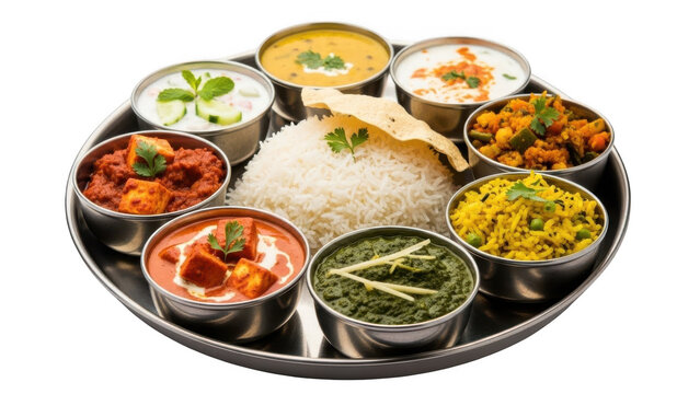 Indian thali feast with assorted dishes