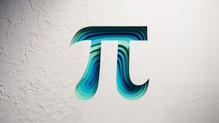 Abstract representation of Pi symbol with layered colors and texture  