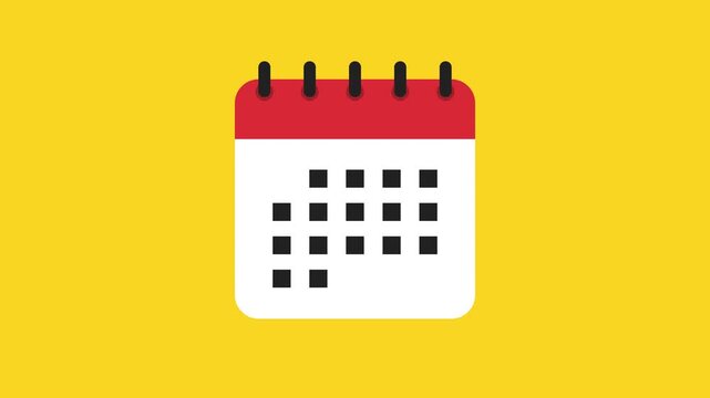 Minimal calendar icon animation without month label clean flat design ProRes alpha channel 60fps