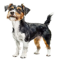Small Yorkshire Terrier Dog Standing on Transparent Background