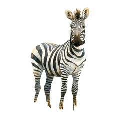 Zebra illustration standing on transparent background