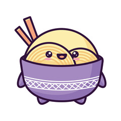 Cute Cartoon Ramen Character Illustration