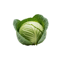 Fototapeta premium Fresh Green Cabbage on Transparent Background Vegetable
