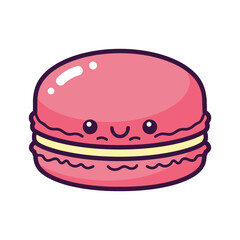 Adorable Cartoon Macaron Illustration