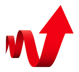 波打つ上昇矢印