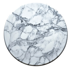 White Marble Round Surface on Transparent Background