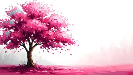 Valentine's day tree of love pink blossoms romantic background