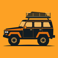 Off Road SUV Adventure Vehicle Vector Illustration
