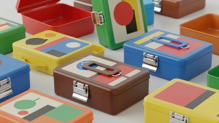 Colorful Wooden Blocks and Toys Arranged.