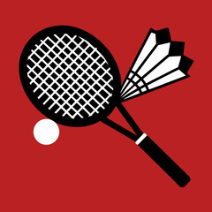 Badminton Equipment Set &ndash; Racket Shuttlecock Ball Vector