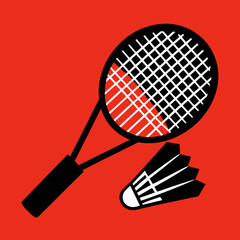 Badminton Rackets and Shuttlecock &ndash; Sports Equipment Vector