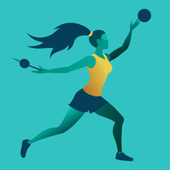 Female Badminton Player &ndash; Dynamic Smash Action Vector
