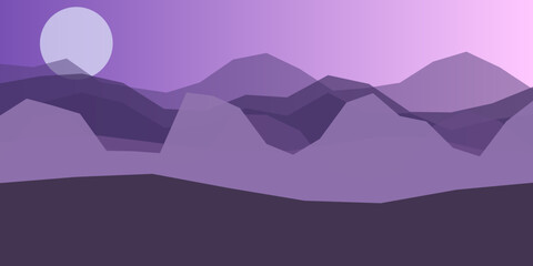 Purple mountain sunset
