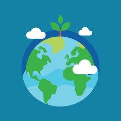 earth with green leaves