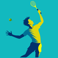 Male Badminton Player &ndash; Powerful Serve Motion Vector