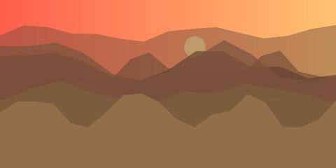 Sunrise over mountain range