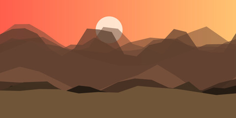 Sunrise over mountain range