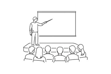 Teacher Presenting Lesson To Students