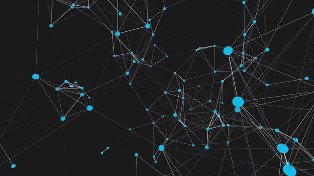 Plexus Data Swarm Spherical Network White Lines Blue Nodes Slate Technology Science Neural Digital Communication Dynamic Links Loop 4K ProRes 422 HQ