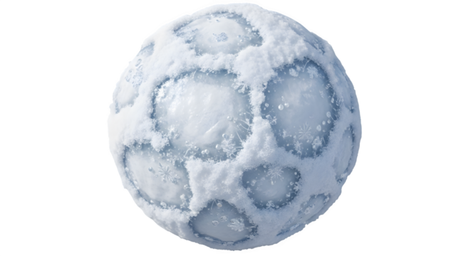 Icy sphere with snowflakes isolated on transparent background - Powered by Adobe