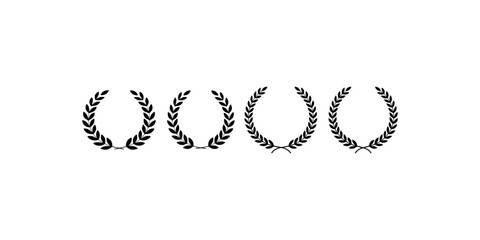 Laurel wreath collection set of victory award and achievement symbols vector illustration
