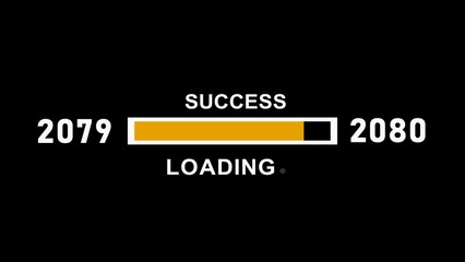 New year 2079 to 2080 progress bar loading, Progress Business Concept ,growth strategy, business planning ,alongside a success loading bar. Almost reaching New Year on black background .