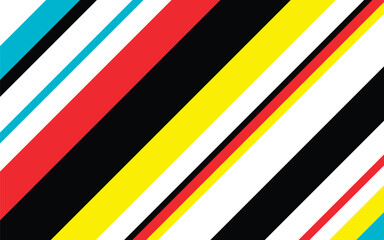 Abstract seamless diagonal stripe pattern for shirt printing, textiles, jersey. red, white, yellow, black, blue stripe. vertical stripe abstract background.