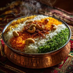 Festive Indian Tricolor Pulao Rice for Republic Day