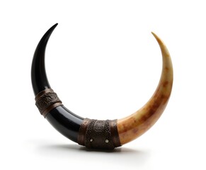 Viking Drinking Horn Isolated on White