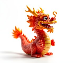 Chinese Dragon Figurine Isolated on White