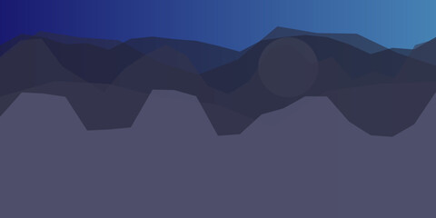 Abstract mountain silhouette at dusk